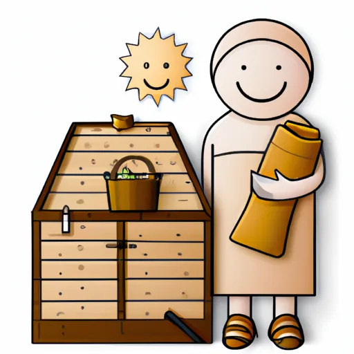 

An image of a pre-made sauna kit, with a person standing in front of it, wearing a towel and a satisfied smile. The image conveys the idea of relaxation and comfort that a sauna can bring.